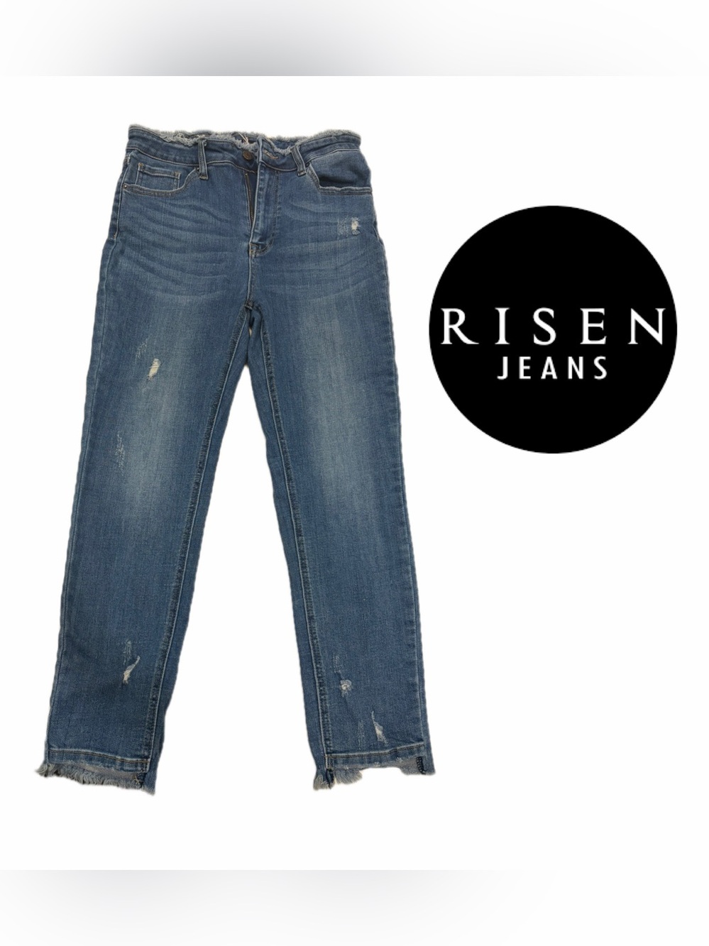 Risen Jeans Women's Frey-distressed Straight Leg Jeans